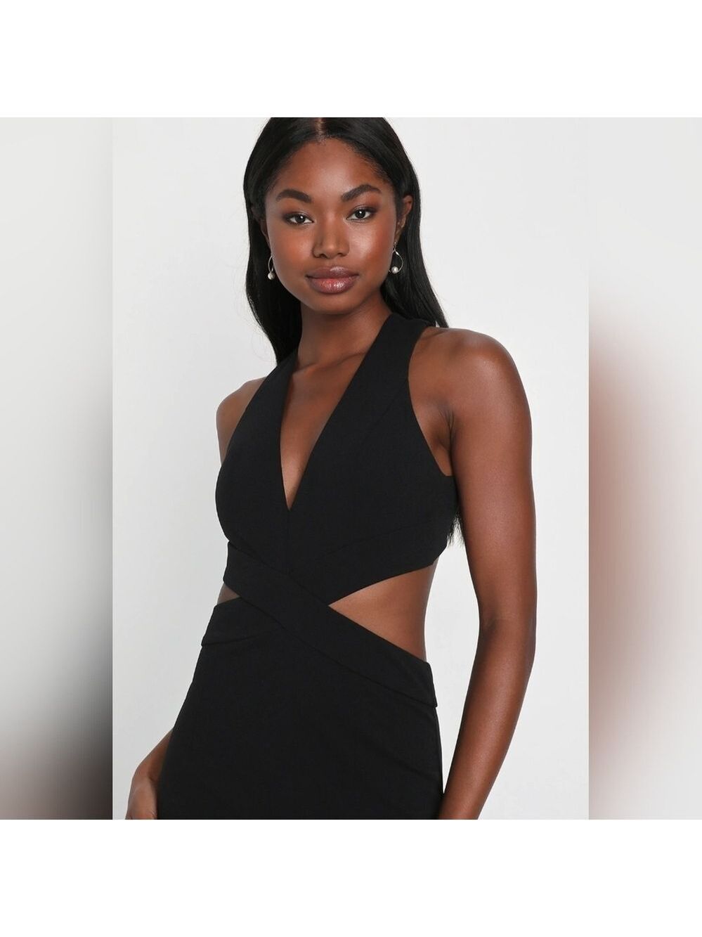 Lulus | Gorgeous Affair Black Cutout Backless Maxi Dress | Size S - Picture 3 of 6